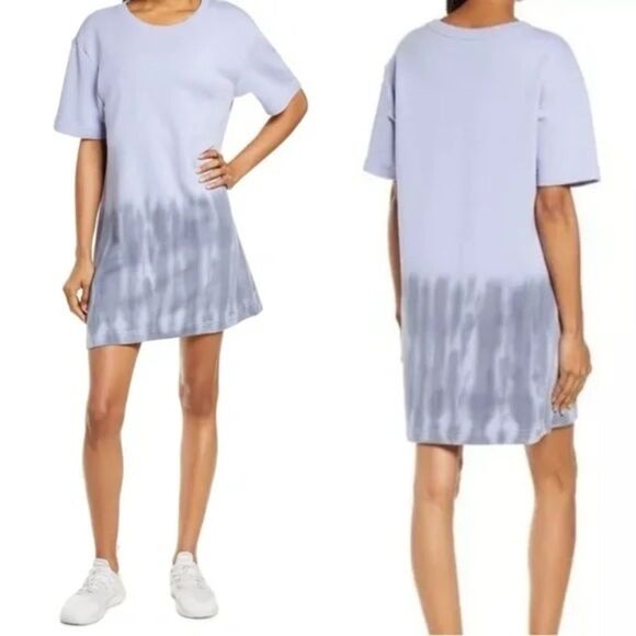 Zella Dresses & Skirts - Zella Activewear Tie-Dye Short Sleeve Dress Lavender Black M
